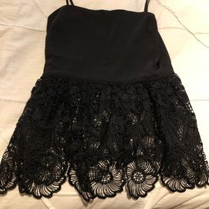 Black top with lace design